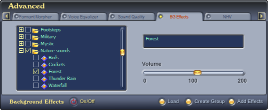 AV Voice Changer Software Diamond 7.0 - Background Effects
